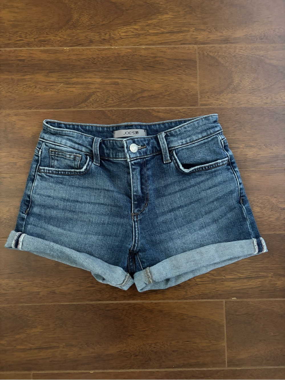 Joe's Jeans Dark Blue Rolled Cuff Denim Shorts